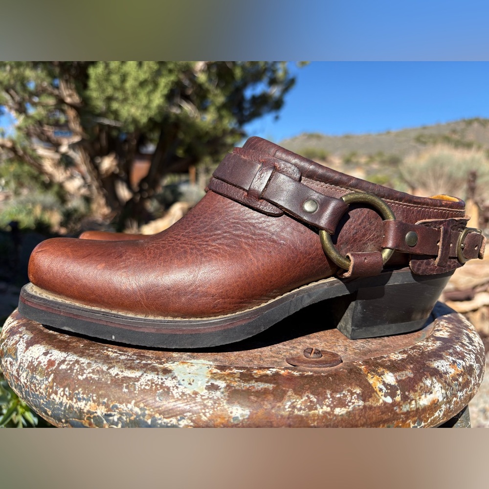 FRYE Belted Harness Mule